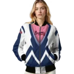 personalized atlanta braves v stripes navy white bomber jacket best selling