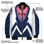 personalized atlanta braves v stripes navy white bomber jacket best selling