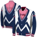 personalized atlanta braves v stripes navy white varsity jacket best selling