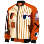 personalized baltimore orioles eagle baseball orange white bomber jacket best selling