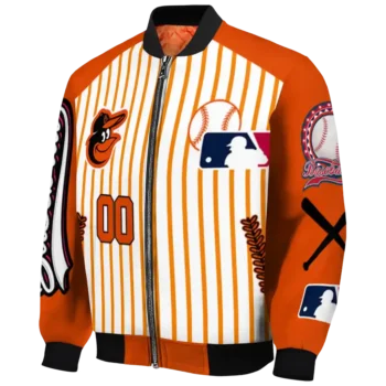 personalized baltimore orioles eagle baseball orange white bomber jacket best selling
