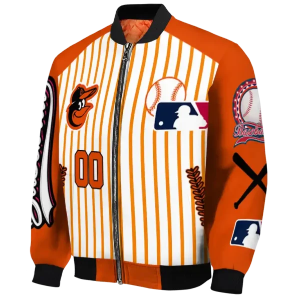 personalized baltimore orioles eagle baseball orange white bomber jacket best selling