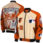 personalized baltimore orioles eagle baseball orange white bomber jacket best selling