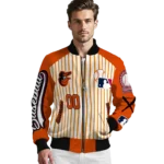 personalized baltimore orioles eagle baseball orange white bomber jacket best selling