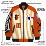 personalized baltimore orioles eagle baseball orange white bomber jacket best selling