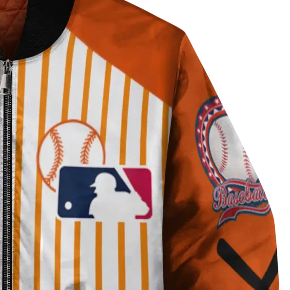 personalized baltimore orioles eagle baseball orange white bomber jacket premium grade