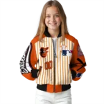 personalized baltimore orioles eagle baseball orange white bomber jacket best selling