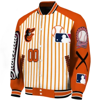 personalized baltimore orioles eagle baseball orange white varsity jacket best selling