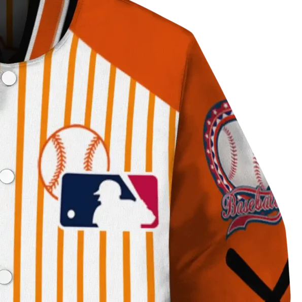 personalized baltimore orioles eagle baseball orange white varsity jacket premium grade