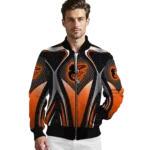 personalized baltimore orioles mesh chest black crocs black bomber jacket best selling