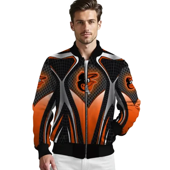 personalized baltimore orioles mesh chest black crocs black bomber jacket high quality