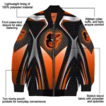personalized baltimore orioles mesh chest black crocs black bomber jacket best selling