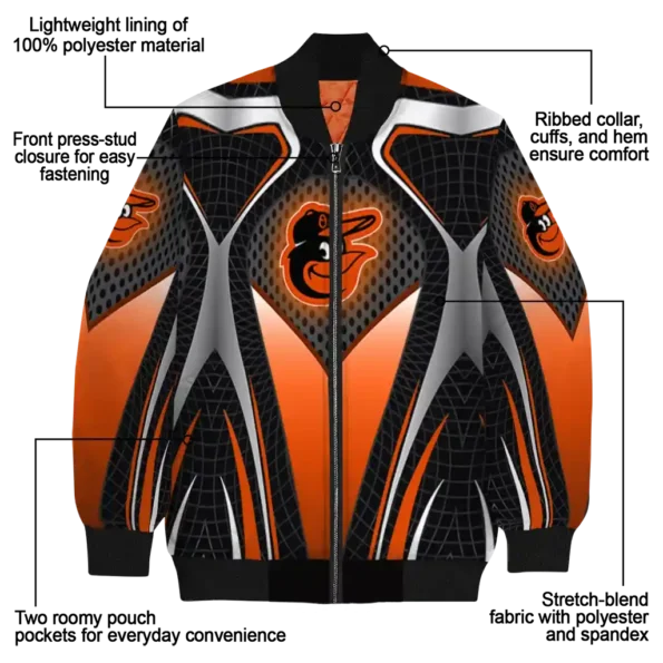 personalized baltimore orioles mesh chest black crocs black bomber jacket new arrival