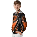 personalized baltimore orioles mesh chest black crocs black varsity jacket best selling