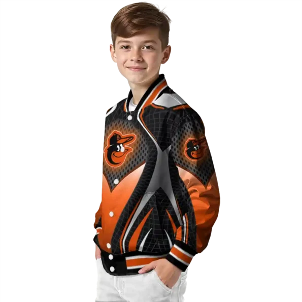 personalized baltimore orioles mesh chest black crocs black varsity jacket trendy