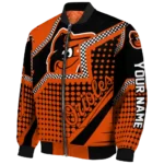 personalized baltimore orioles star burst orange bomber jacket best selling