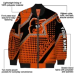 personalized baltimore orioles star burst orange bomber jacket best selling