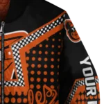 personalized baltimore orioles star burst orange bomber jacket best selling