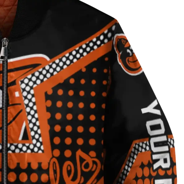personalized baltimore orioles star burst orange bomber jacket premium grade