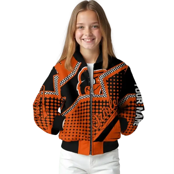 personalized baltimore orioles star burst orange bomber jacket top rated