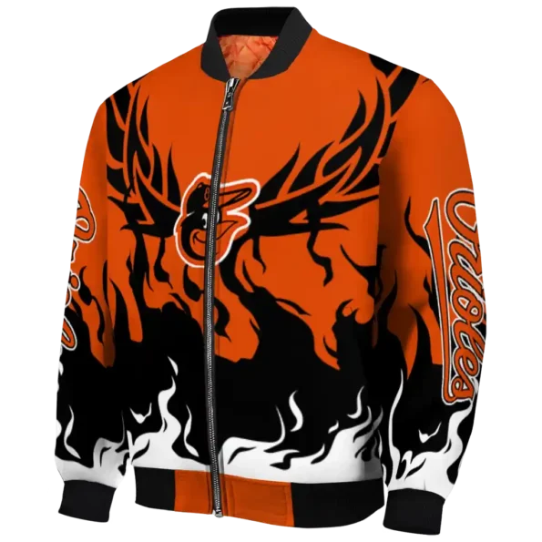 personalized baltimore orioles winged blaze orange white bomber jacket best selling