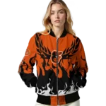 personalized baltimore orioles winged blaze orange white bomber jacket best selling