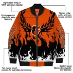 personalized baltimore orioles winged blaze orange white bomber jacket best selling
