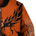 personalized baltimore orioles winged blaze orange white bomber jacket best selling