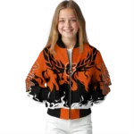 personalized baltimore orioles winged blaze orange white bomber jacket best selling