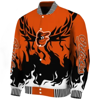 personalized baltimore orioles winged blaze orange white varsity jacket best selling