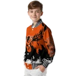 personalized baltimore orioles winged blaze orange white varsity jacket best selling