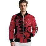 personalized boston red sox hexagon cluster red black bomber jacket best selling