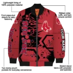 personalized boston red sox hexagon cluster red black bomber jacket best selling