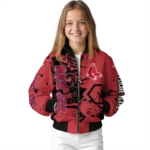 personalized boston red sox hexagon cluster red black bomber jacket best selling