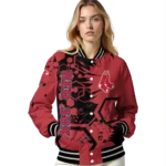personalized boston red sox hexagon cluster red black varsity jacket best selling