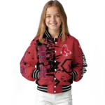 personalized boston red sox hexagon cluster red black varsity jacket best selling