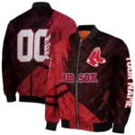 personalized boston red sox hexagon mesh red black bomber jacket best selling