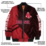 personalized boston red sox hexagon mesh red black bomber jacket best selling