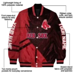 personalized boston red sox hexagon mesh red black varsity jacket best selling