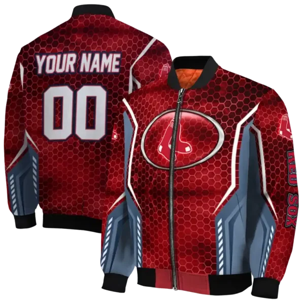personalized boston red sox power plate red bomber jacket fashion forward