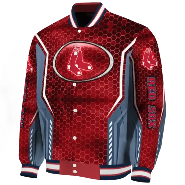 personalized boston red sox power plate red varsity jacket best selling