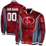 personalized boston red sox power plate red varsity jacket best selling