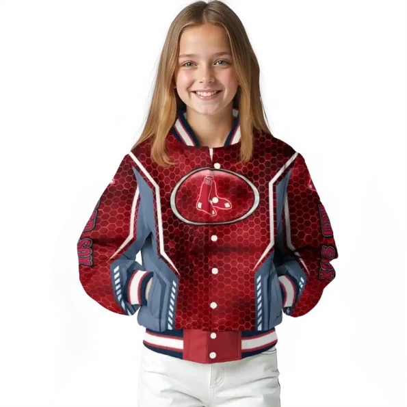 personalized boston red sox power plate red varsity jacket top rated