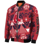 personalized boston red sox pyramid shapes red bomber jacket best selling