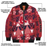 personalized boston red sox pyramid shapes red bomber jacket best selling