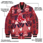 personalized boston red sox pyramid shapes red varsity jacket best selling