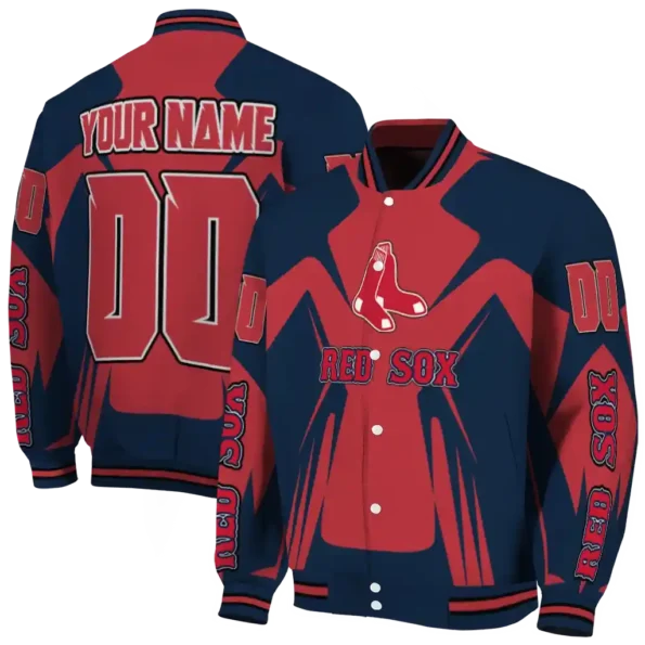 personalized boston red sox spider mark red old navy crocs varsity jacket fashion forward