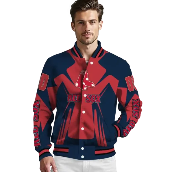 personalized boston red sox spider mark red old navy crocs varsity jacket high quality