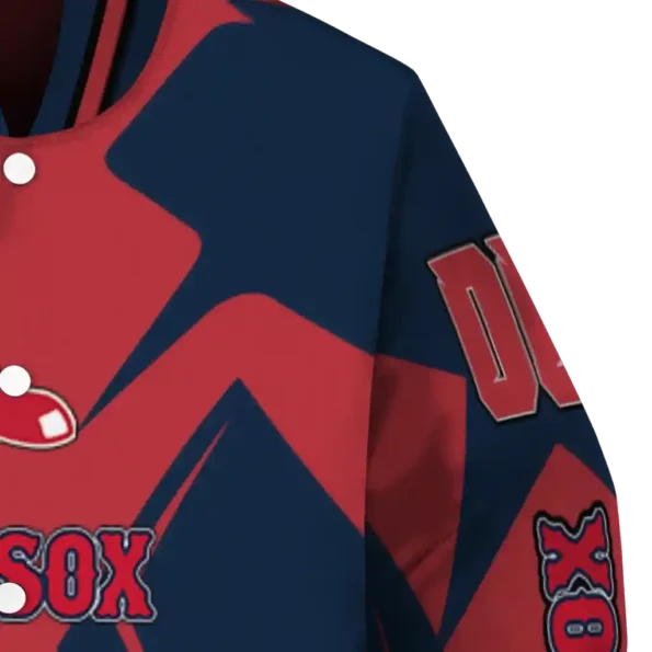 personalized boston red sox spider mark red old navy crocs varsity jacket premium grade
