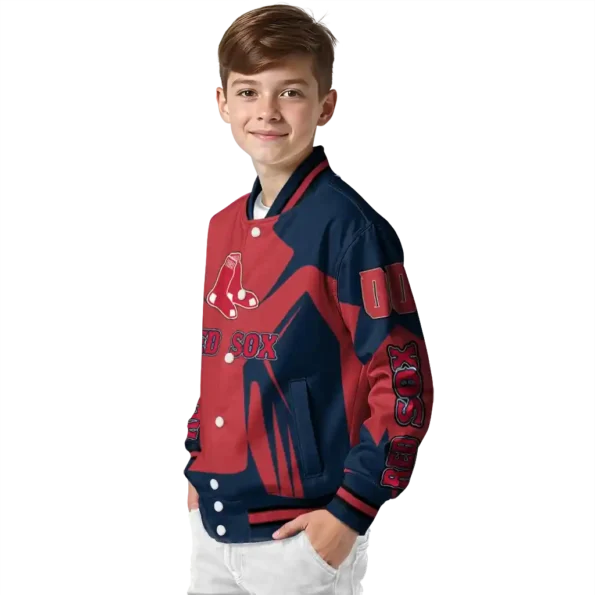 personalized boston red sox spider mark red old navy crocs varsity jacket trendy